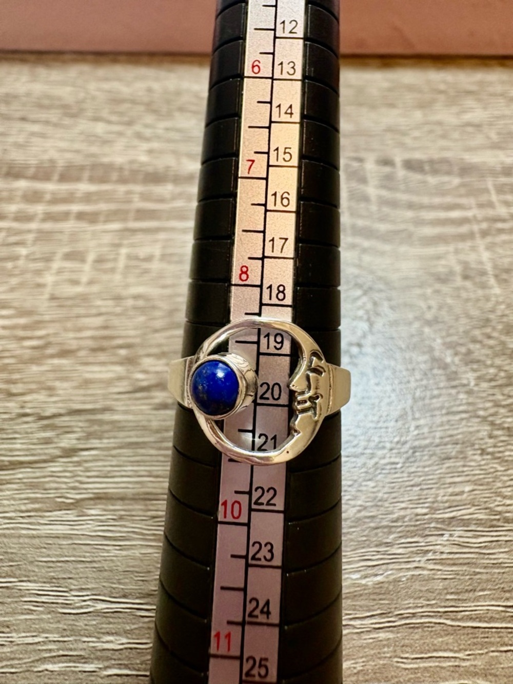 Sterling Silver Moon & Lapis Lazuli Stone Ring - Women's Jewelry